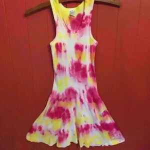 New! Hand tie dyed rib tank swing dress.